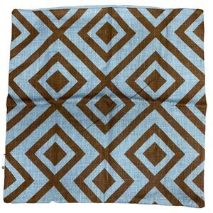 Blue Brown Diamond Geometric Abstract Indoor Outdoor Throw Pillow Cover Case 18”